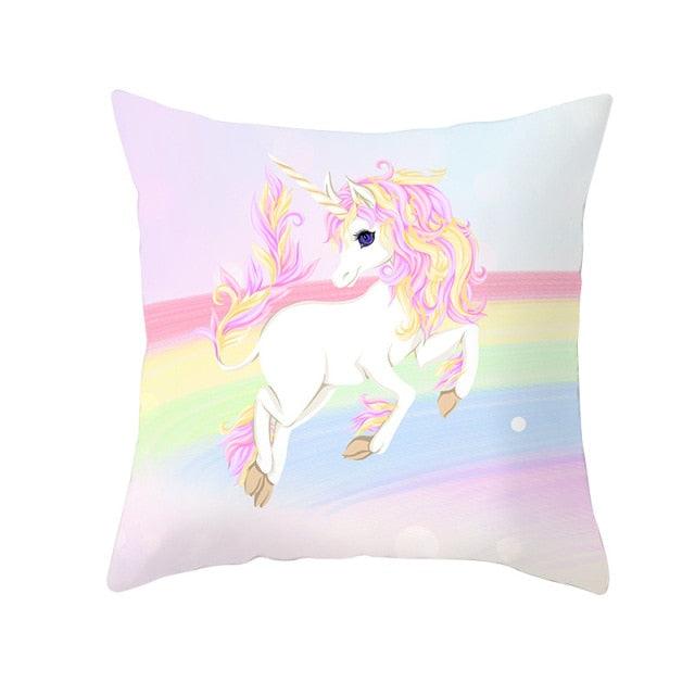 Unicorn Cushion Cover Party Decoration Unicorn Birthday Decor Pillow Covers Cute Girls Pillow Cushion Cover Princess Decoration For Home Pillow Case Party Decor