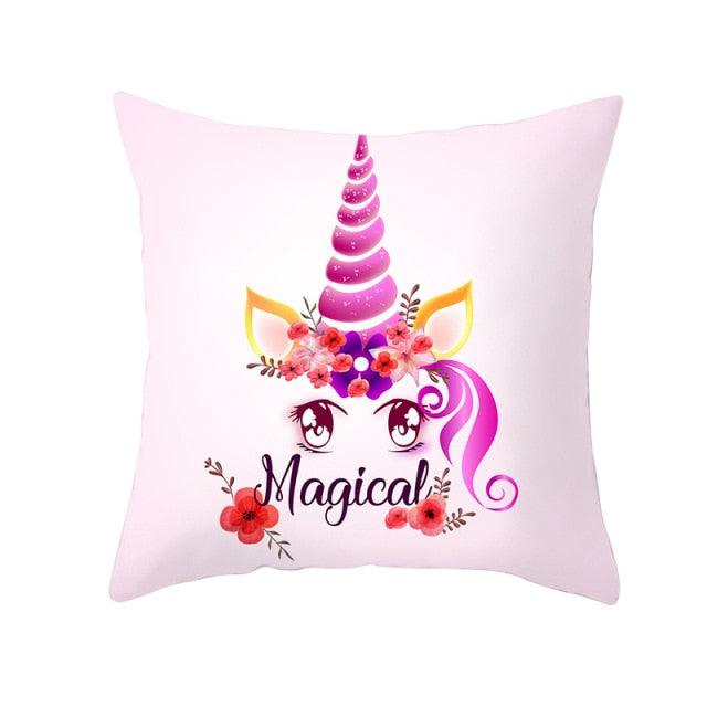 Unicorn Cushion Cover Party Decoration Unicorn Birthday Decor Pillow Covers Cute Girls Pillow Cushion Cover Princess Decoration For Home Pillow Case Party Decor