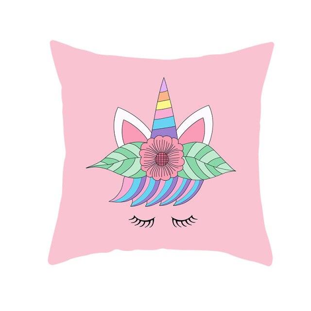 Unicorn Cushion Cover Party Decoration Unicorn Birthday Decor Pillow Covers Cute Girls Pillow Cushion Cover Princess Decoration For Home Pillow Case Party Decor