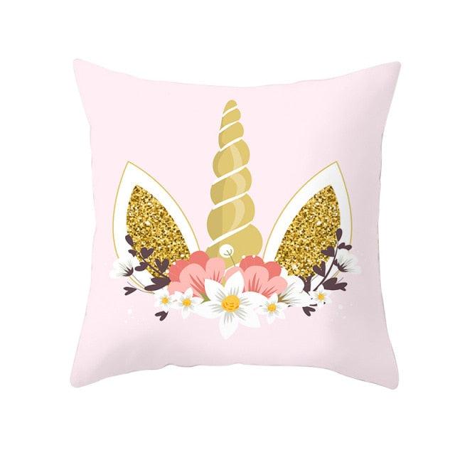 Unicorn Cushion Cover Party Decoration Unicorn Birthday Decor Pillow Covers Cute Girls Pillow Cushion Cover Princess Decoration For Home Pillow Case Party Decor