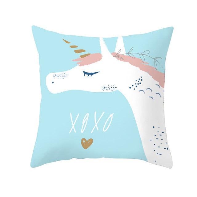 Unicorn Cushion Cover Party Decoration Unicorn Birthday Decor Pillow Covers Cute Girls Pillow Cushion Cover Princess Decoration For Home Pillow Case Party Decor