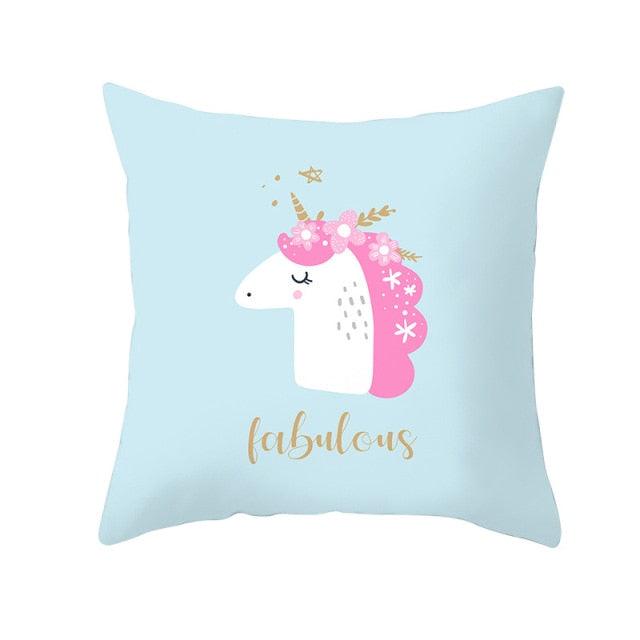Unicorn Cushion Cover Party Decoration Unicorn Birthday Decor Pillow Covers Cute Girls Pillow Cushion Cover Princess Decoration For Home Pillow Case Party Decor