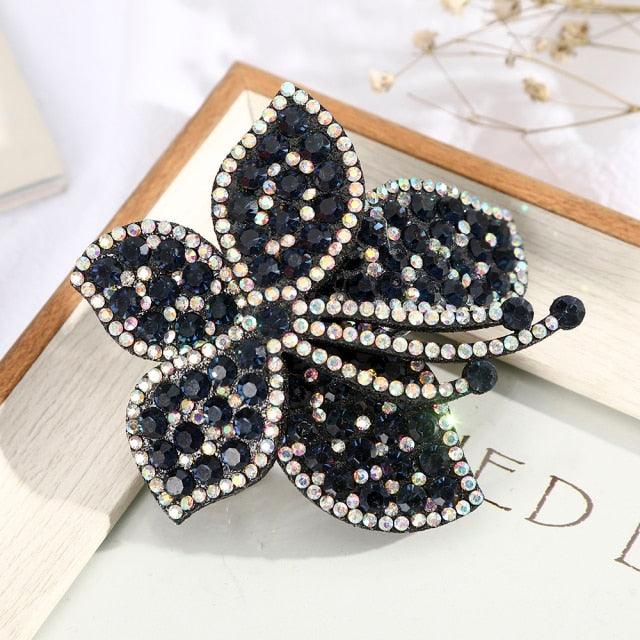 Rhinestone Flower Barrettes Hair Clips for Women Vintage Crystal Hairpins Girls Hair Accessories Jewelry Hairgrip Claws Fashion Hairgrips Accessories For Party
