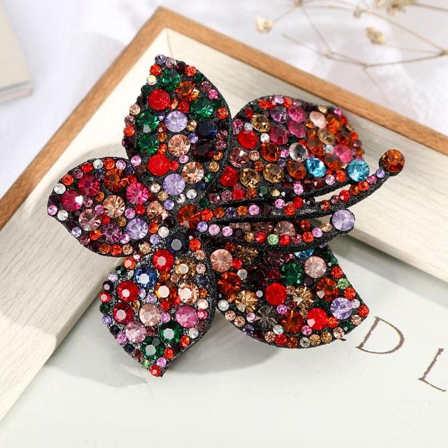 Rhinestone Flower Barrettes Hair Clips for Women Vintage Crystal Hairpins Girls Hair Accessories Jewelry Hairgrip Claws Fashion Hairgrips Accessories For Party