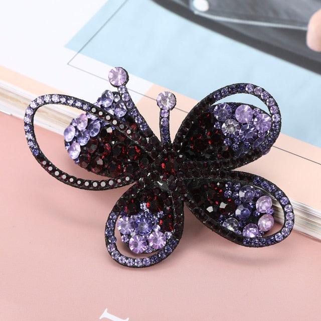 Rhinestone Flower Barrettes Hair Clips for Women Vintage Crystal Hairpins Girls Hair Accessories Jewelry Hairgrip Claws Fashion Hairgrips Accessories For Party