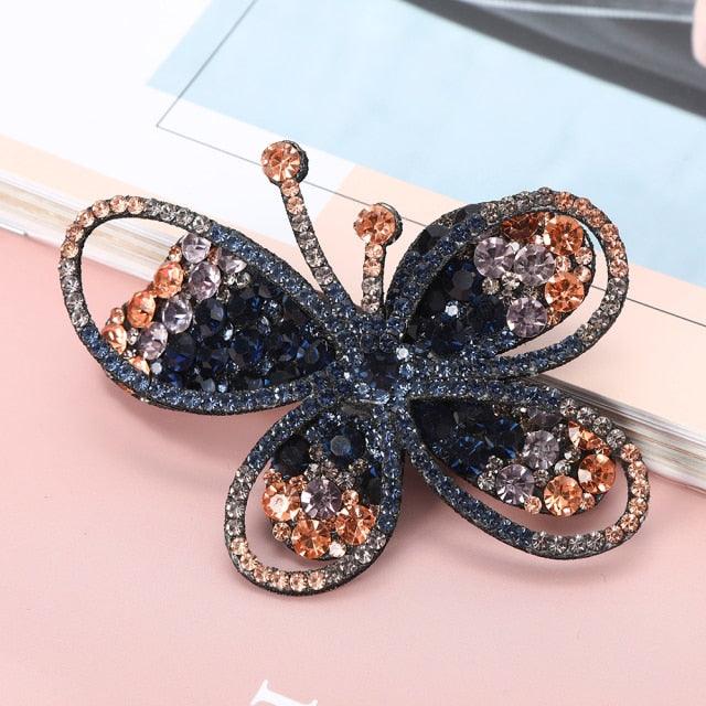 Rhinestone Flower Barrettes Hair Clips for Women Vintage Crystal Hairpins Girls Hair Accessories Jewelry Hairgrip Claws Fashion Hairgrips Accessories For Party