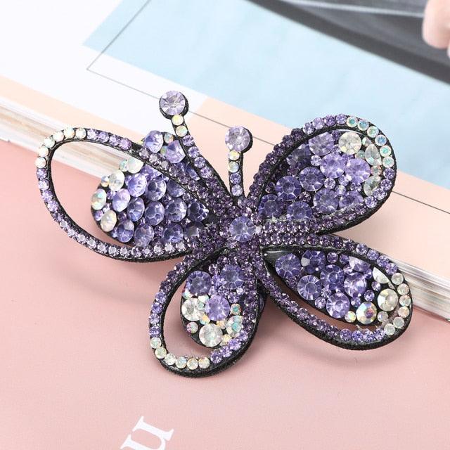 Rhinestone Flower Barrettes Hair Clips for Women Vintage Crystal Hairpins Girls Hair Accessories Jewelry Hairgrip Claws Fashion Hairgrips Accessories For Party