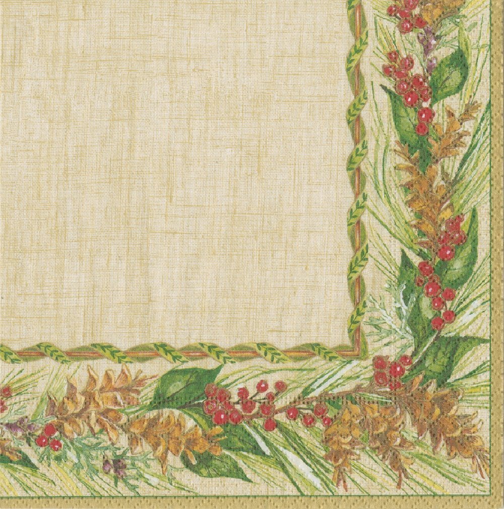Winter Garland  Cocktail Napkin