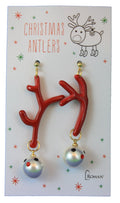 Christmas Antlers Earring Set - Red