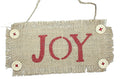 7 Inch Burlap Word Ornament - Joy