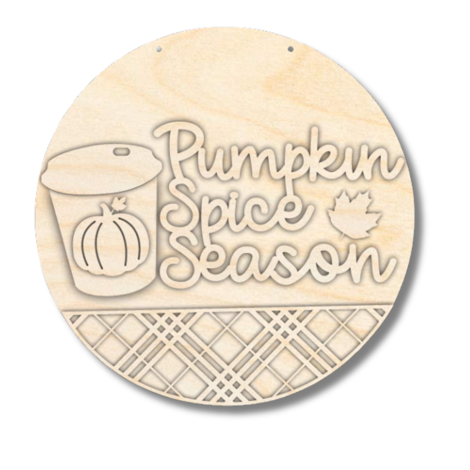 Unfinished Wood Pumpkin Spice Season Door Sign Kit | Wood Craft Cutouts | 1/4" Thick |
