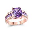 Purple Tanzanite & 18K Rose Gold Princess Cut Ring