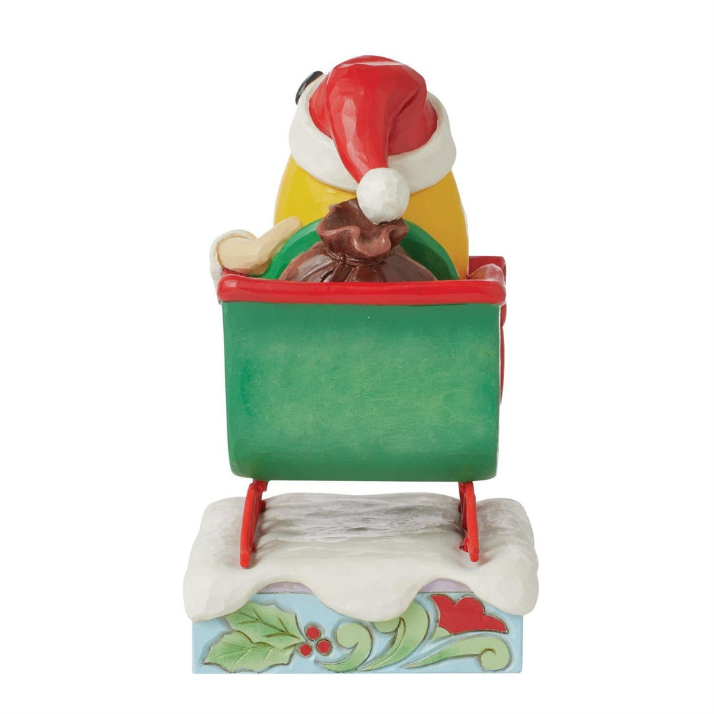 M&M'S Yellow Character in Sleigh Figurine