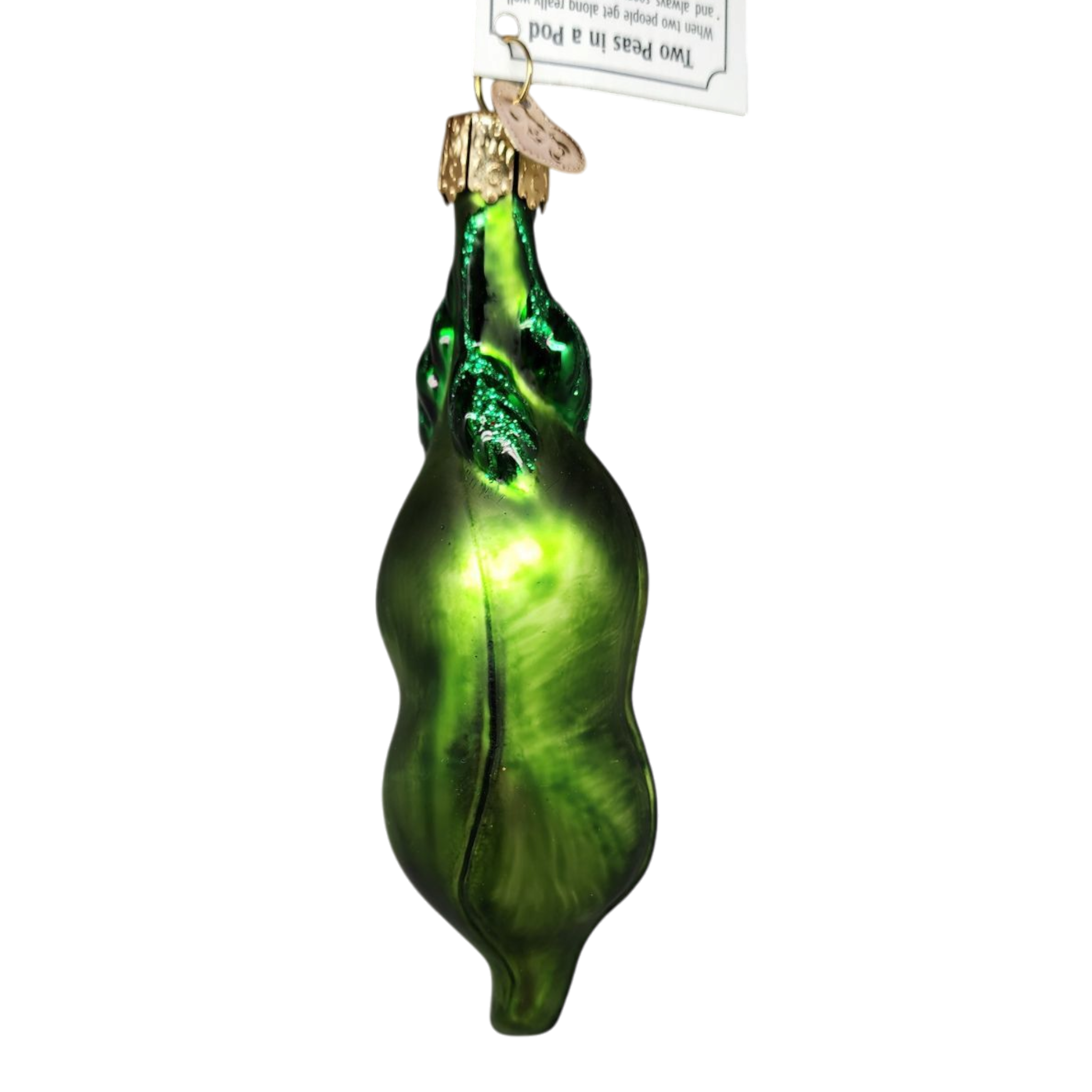 Two Peas In A Pod Glass Ornament