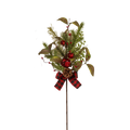 Pine & Berry Pick with Plaid Bow -