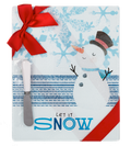 Snowman Glass Cutting Board with Spreader