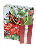 Traditional Gift Bag With Matching Tissue - Medium - Foil Poinsettia