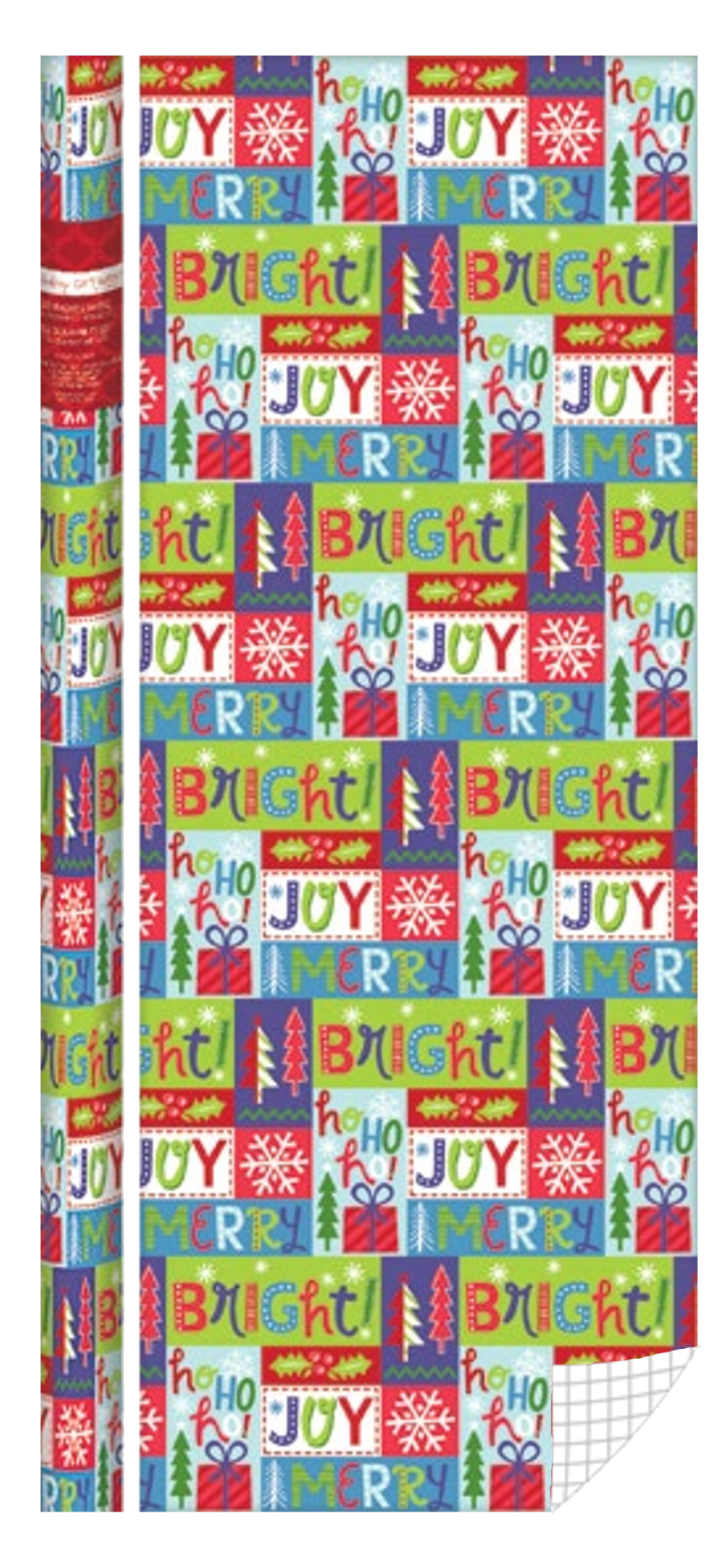 Whimsical Roll Wrap - 40" x 288" - Christmas Words
