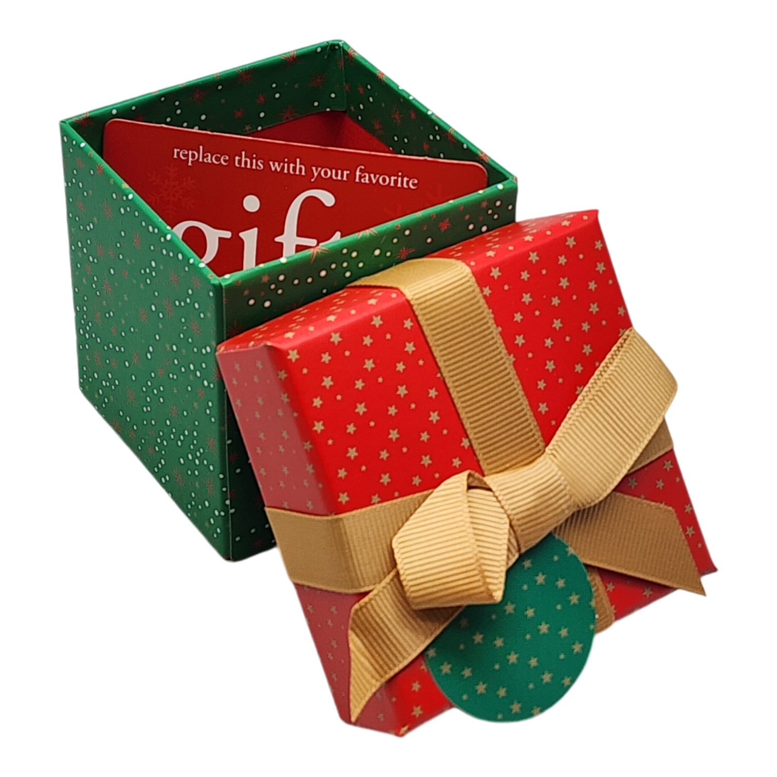 Gift Box Cube for Gift Cards - 3" x 3" - Stars