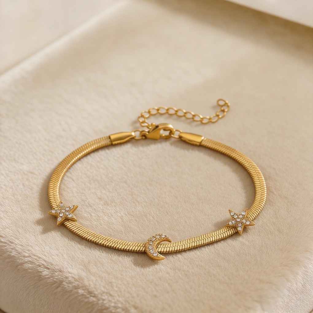 Trendy Snake Chain & Blade Bracelet Set