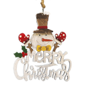 Laser Cut Wooden Ornament - Merry Christmas Snowman