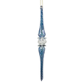 Frosted Blue Swirl Spire Ornament