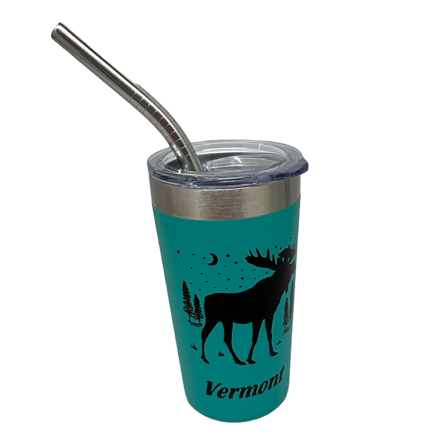 Vermont Moose Stainless Steel 2oz Shooter  - Aqua