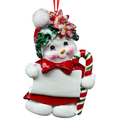 Snow Kid Ornament - Girl - Floral Hat
