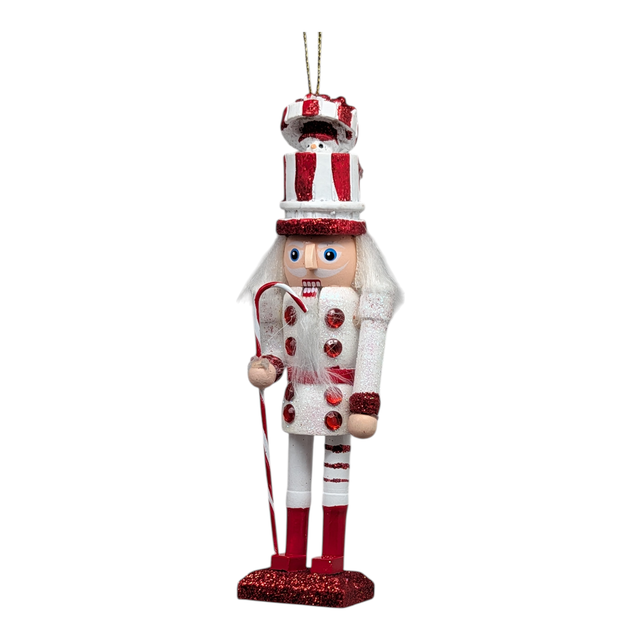 Hollywood 6 inch Wooden Nutcracker - Gift Hat Red/White