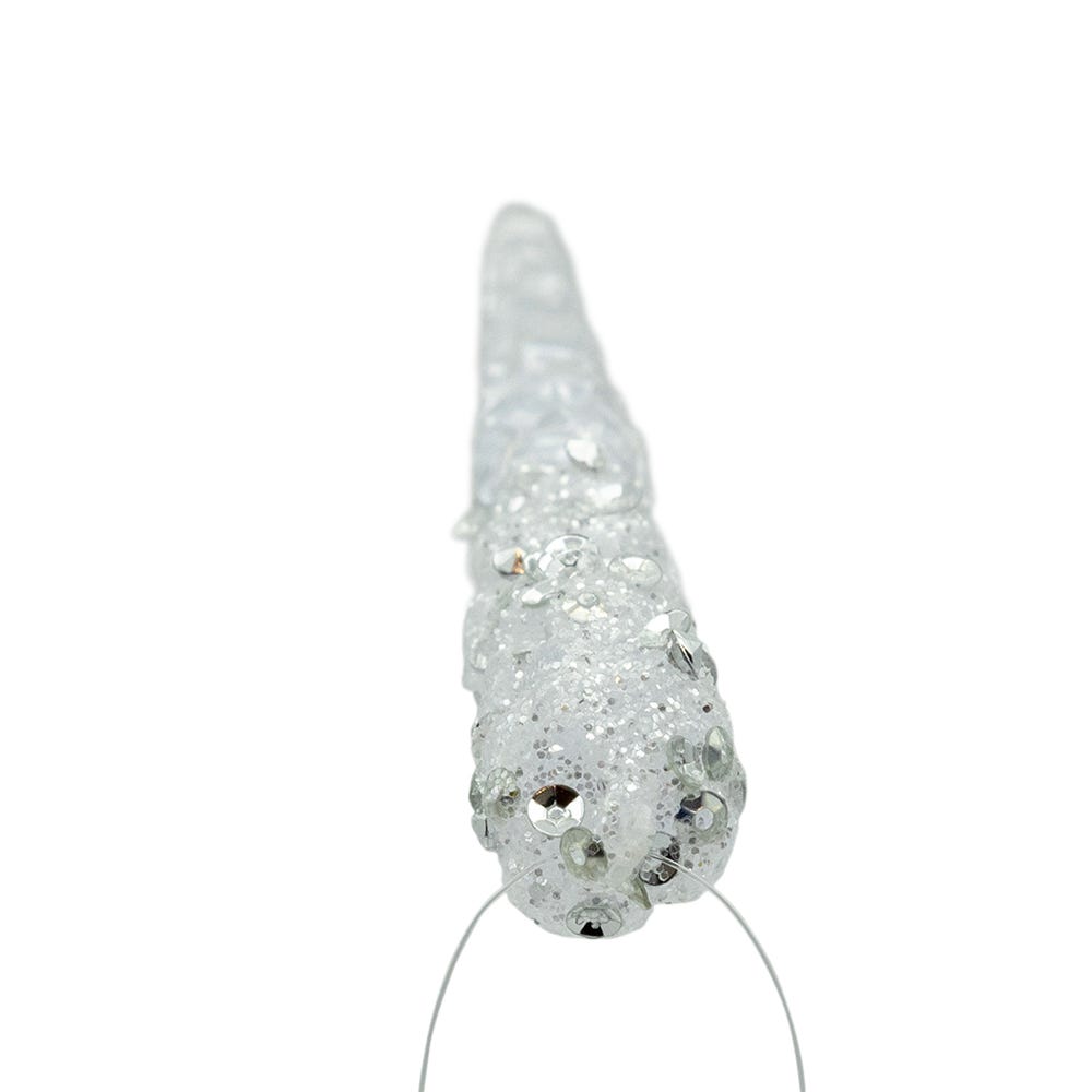Glittered Icicles Ornaments, 6-Piece Box Set