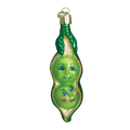 Two Peas In A Pod Glass Ornament