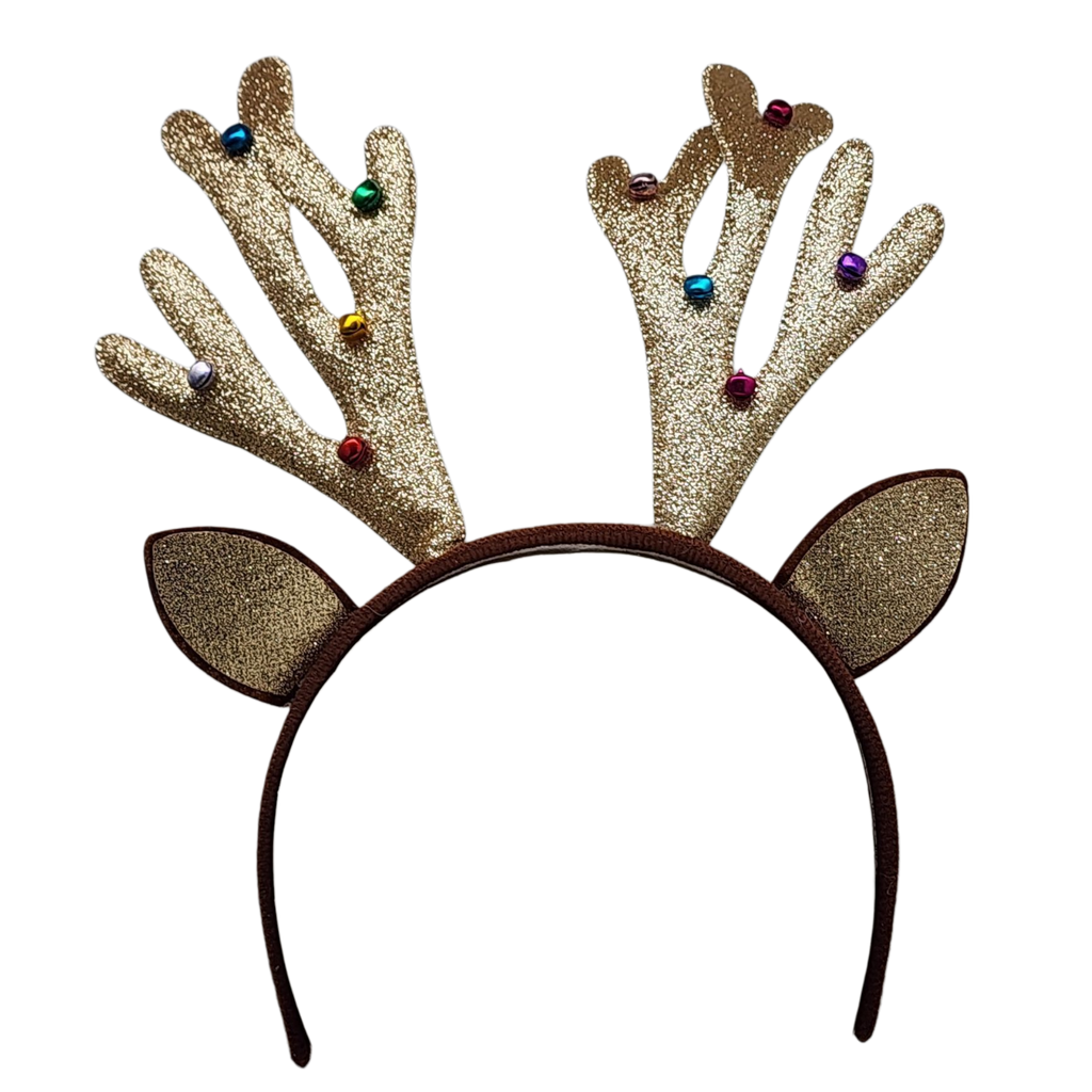 Gold Shimmer Antler Headband Bopper