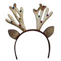 Gold Shimmer Antler Headband Bopper