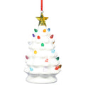 B/O Lighted White  Ceramic Tree Ornament