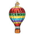 Vibrant Hot Air Balloon Glass Ornament
