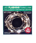Battery-Operated 50-Light LED Fairy Flashing Light Set - Cool White