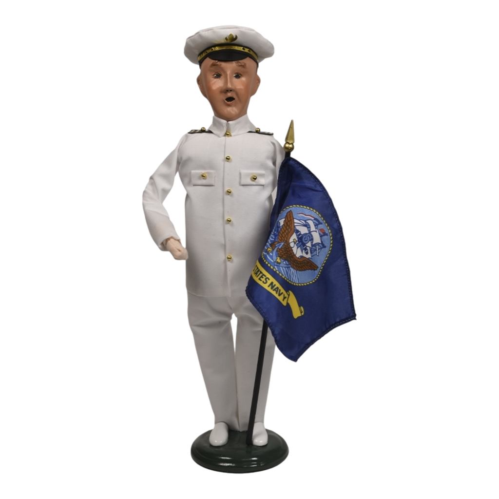Navy Man with Flag