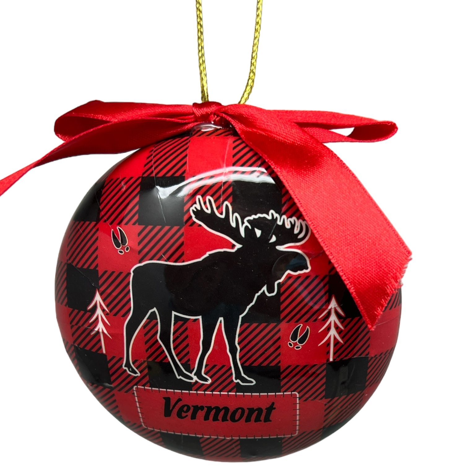 Moose Plaid 3" Ball Ornament