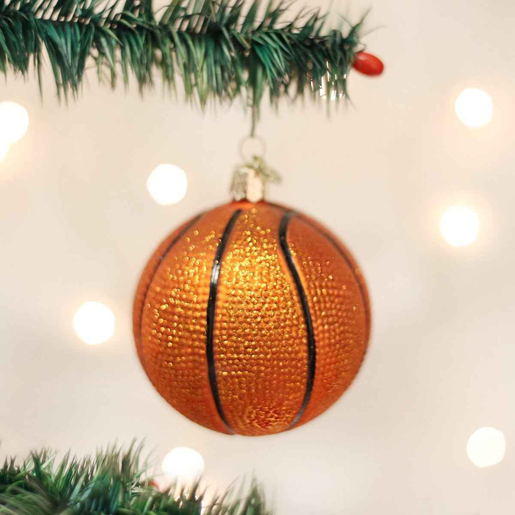 Basketball Glass Ornament
