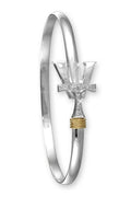 Vermont  Hook Bracelet Silver with Diamond Accents - 3mm Band - 7 Inch