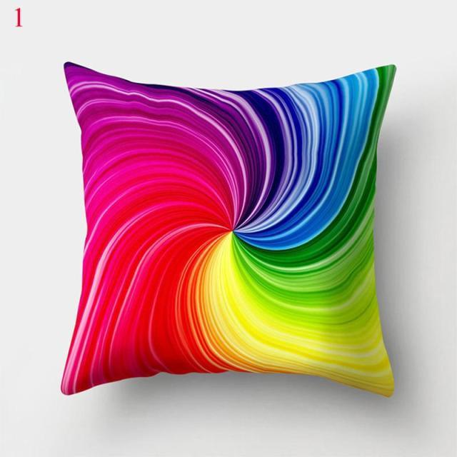 Rainbow Pillowcase Colorful Pillow Covers Cushion Cover Rainbow Throw Pillow Case Cushion Covers Abstract Swirl Rainbow Blue Green Red Bright Colors Wave Blend Throw Pillow Covers