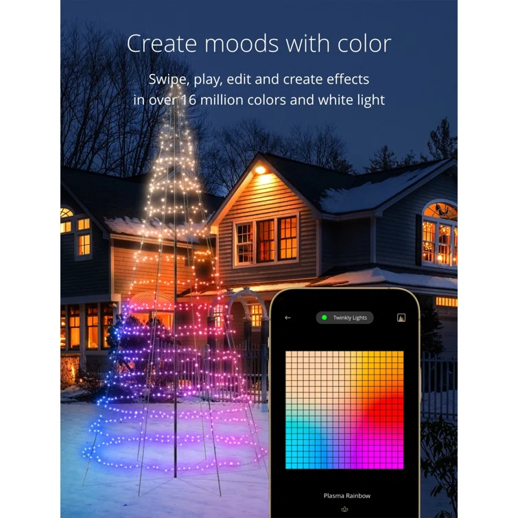 Twinkly 1000-Light RGB LED Light Pole Tree (Generation II)