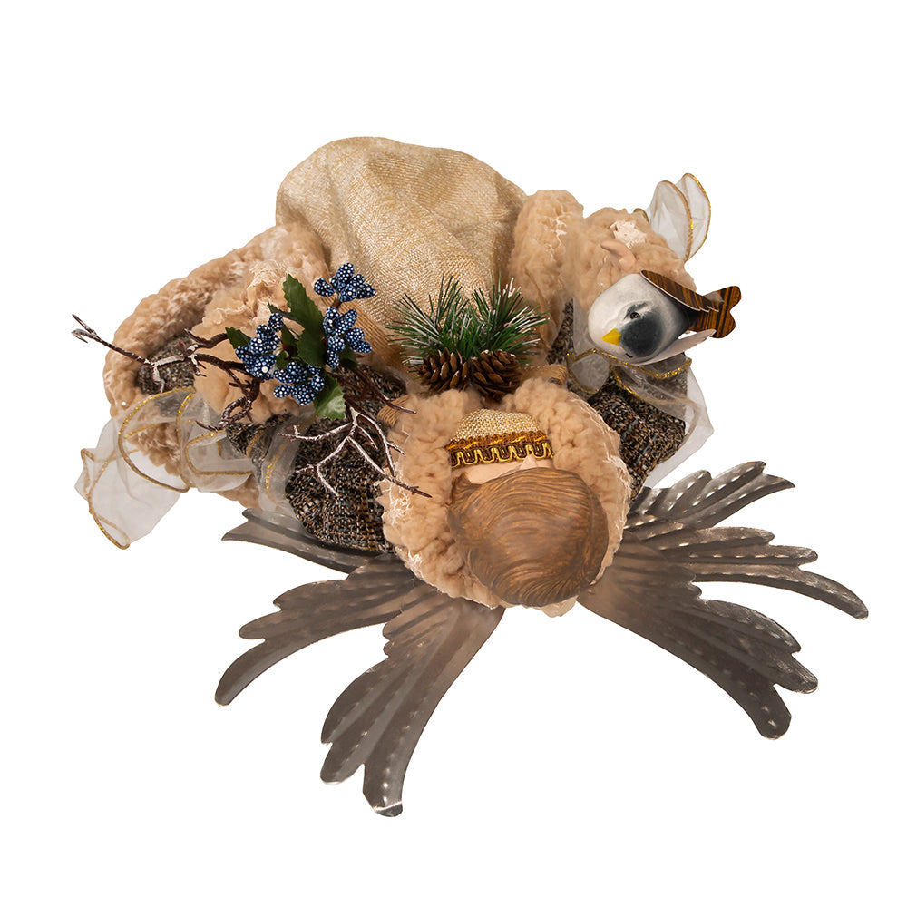 Un-Lit Rustic Glam Angel Treetop - 16 inch