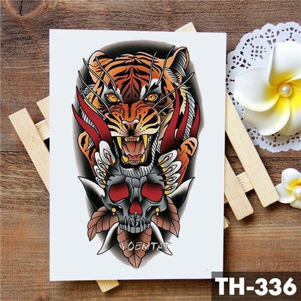 Realistic 3D Wolf Moon Temporary Tattoo Sticker Waterproof Stylish Body New Luxury Animal Tattoo For Men Women