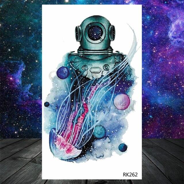 Realistic Small Planets Temporary Tattoos Arm Waterpoof Black Sticker Space Planets For Girls And Boys