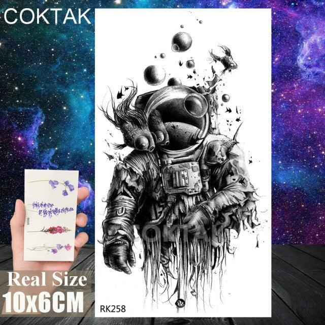 Realistic Small Planets Temporary Tattoos Arm Waterpoof Black Sticker Space Planets For Girls And Boys
