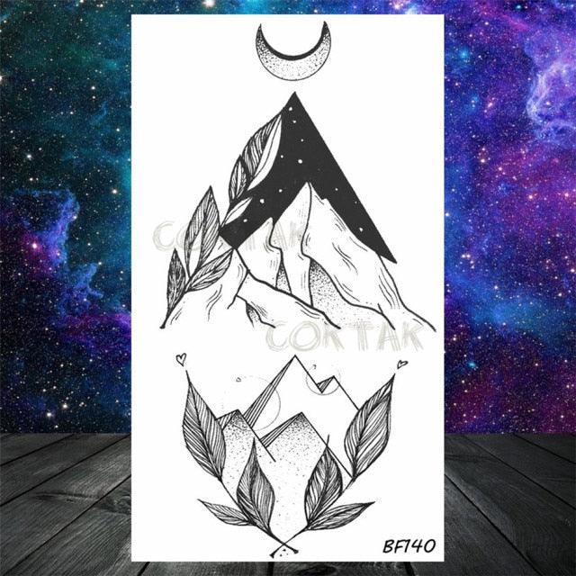 Realistic Small Planets Temporary Tattoos Arm Waterpoof Black Sticker Space Planets For Girls And Boys