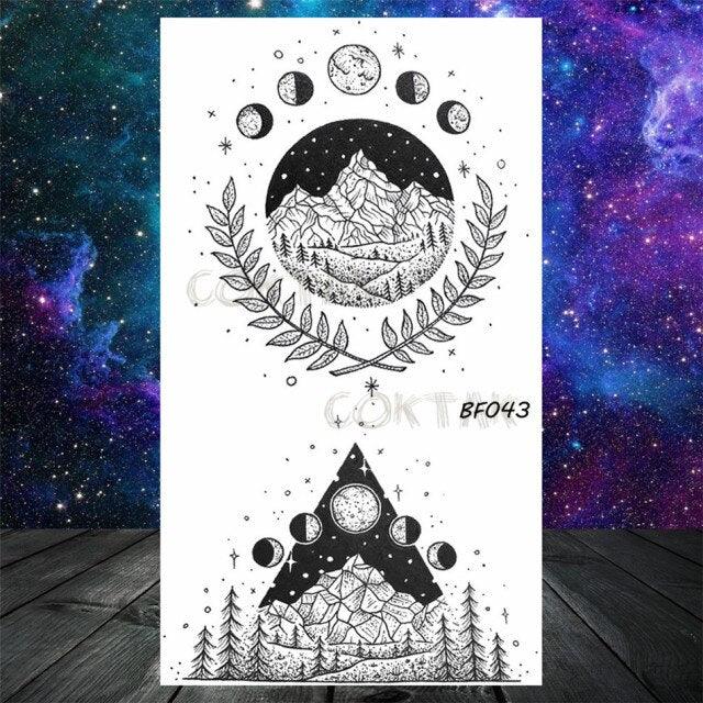 Realistic Small Planets Temporary Tattoos Arm Waterpoof Black Sticker Space Planets For Girls And Boys