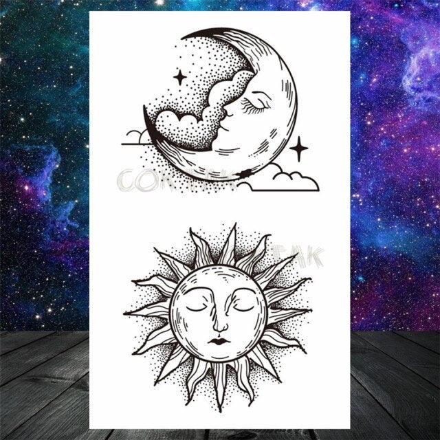 Realistic Small Planets Temporary Tattoos Arm Waterpoof Black Sticker Space Planets For Girls And Boys