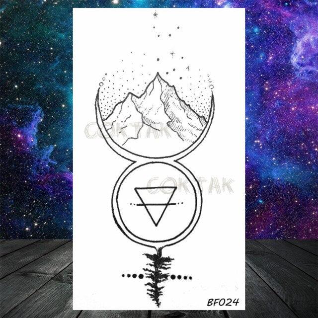 Realistic Small Planets Temporary Tattoos Arm Waterpoof Black Sticker Space Planets For Girls And Boys